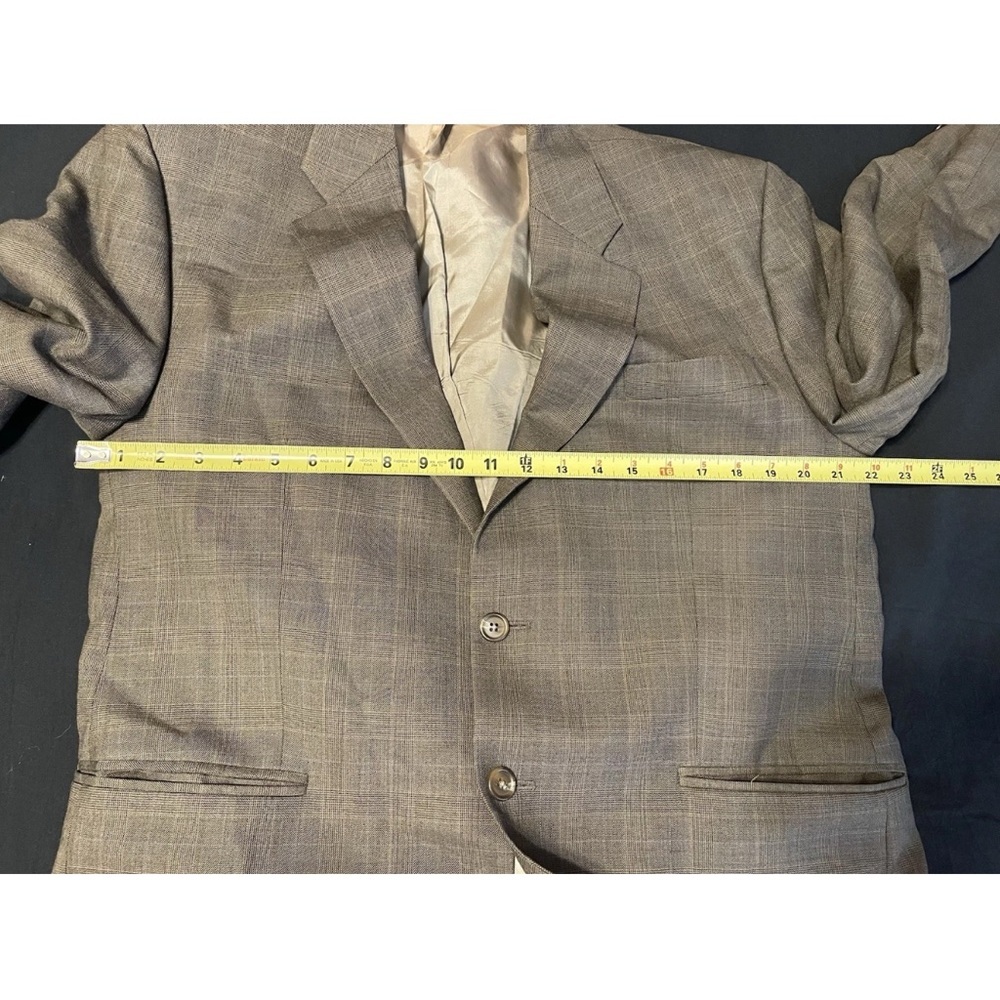 Lauren Ralph Lauren Men's Sport Coat Blazer Two Button Brown Plaid Wool Size 44R - Picture 6 of 8